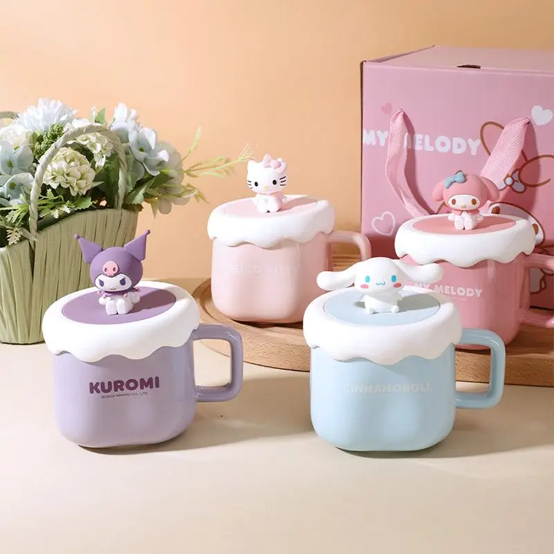 

Hello Kitty Cinnamoroll Anime Kawaii MINISO Ins Fashion Water Mug Kuromi Cute Ceramic Home Girls Coffee Cup Birthday Gifts Toys