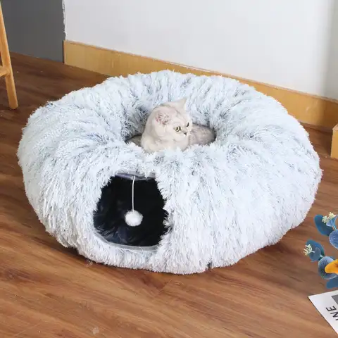 Lit tunnel pour chat en peluche Kylinsure, jouet pour chat, lit pour chat