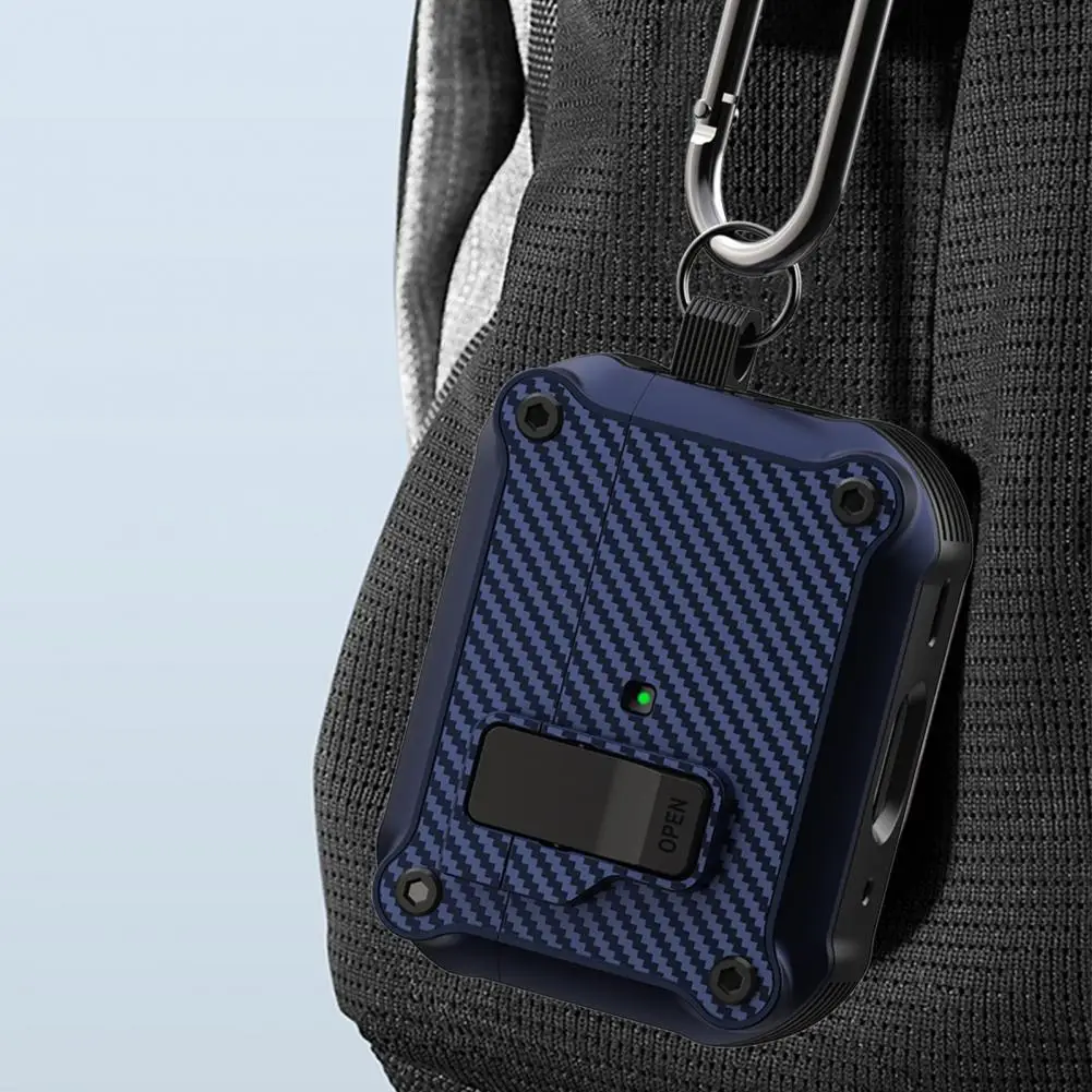 Headphone Storage Case with Switch Lock Headphone Case with Dual Material Wireless Charging Shock proof for Airpods