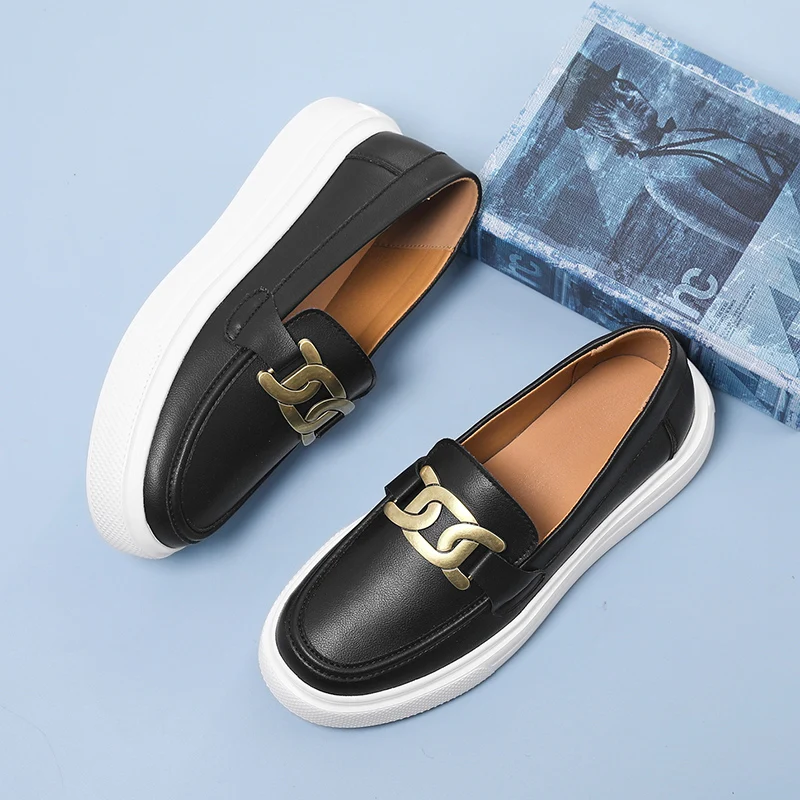 Mocassini da donna di moda 2024 scarpe Casual in pelle Slip-on con piattaforma estiva per uomo scarpe da donna comode di qualità zapatos mujer