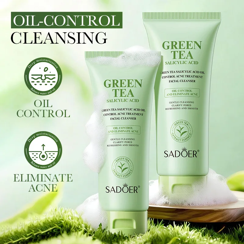 Green Tea Salicylic Acid Oil Control Acne Cleansing Milk 100g Facial Cleanser