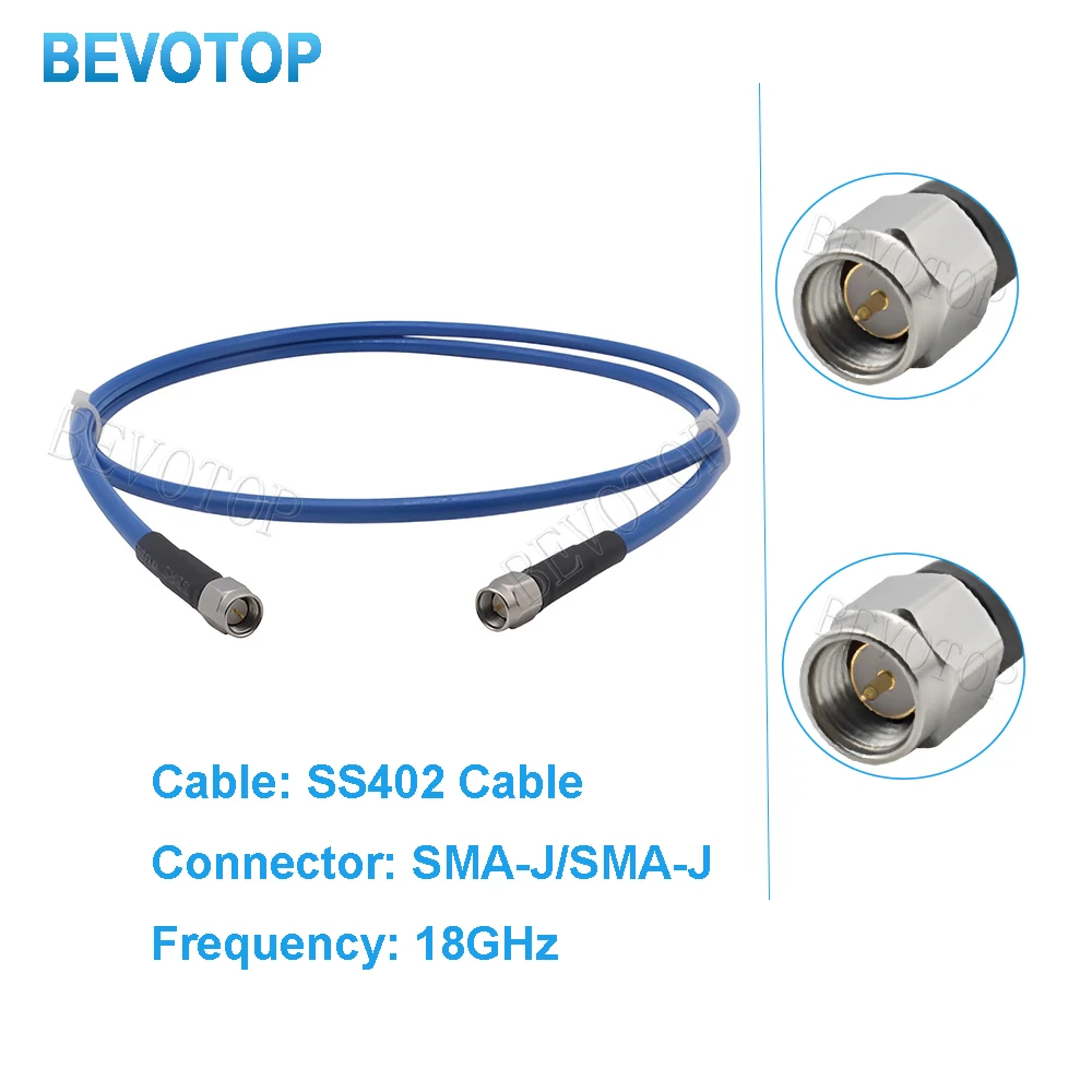 18GHz SS402 Cable SMA Male  to SMA Male Plug High Quality High Frequency Low Loss Test Cable RF Coaxial Pigtail BEVOTOP Jumper