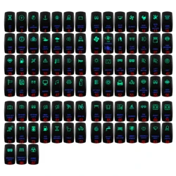 Green / Blue Boat Switch 12V-24V 3 PIN SPST ON-OFF Waterproof Car Rocker Switch Replacement