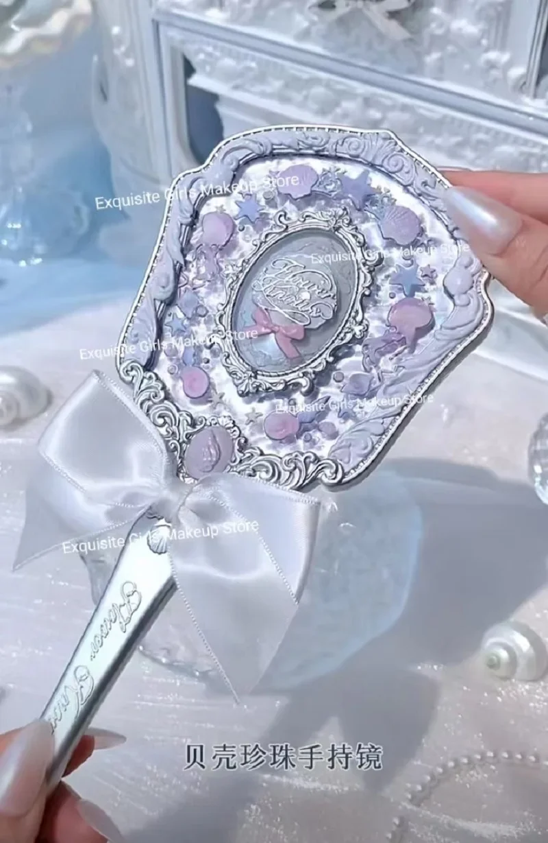 Flor sabe o espelho de maquiagem portátil da série Jewel Shell