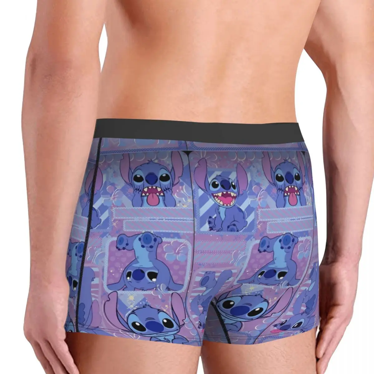 Custom Cute Stitch Grimace Halloween Boxers Funny Underwear Cartoon Cozy Boxer Briefs Shorts Gag Gift For Men Underpants Merch