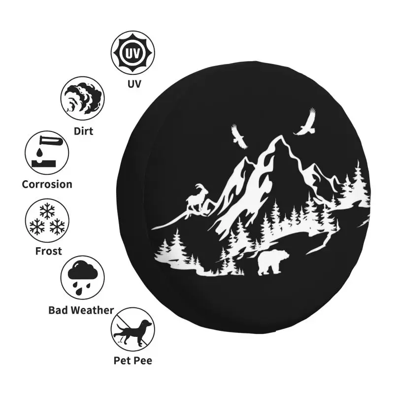 Custom Mountain Camper Spare Tire Cover for CRV Nautical Adventure 4WD 4x4 Trailer Car Wheel Protectors 14\