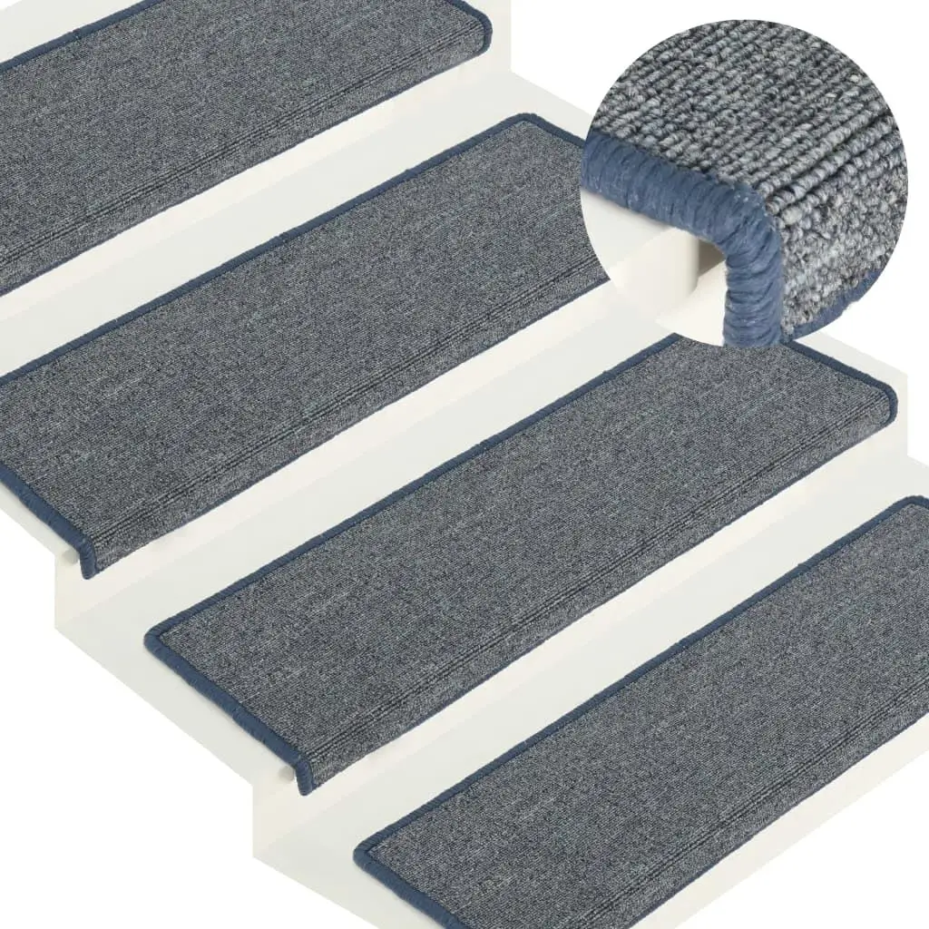 Carpet Stair Treads 15 pcs 65x2 for X4 cm Purple and Blue