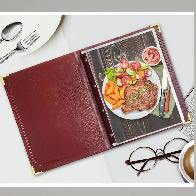 A4 size hotel restaurant bar Menu Check Folder Guest Checkbook Holder Restaurant Guest Check Presenter Cooking Menu Folder Cover