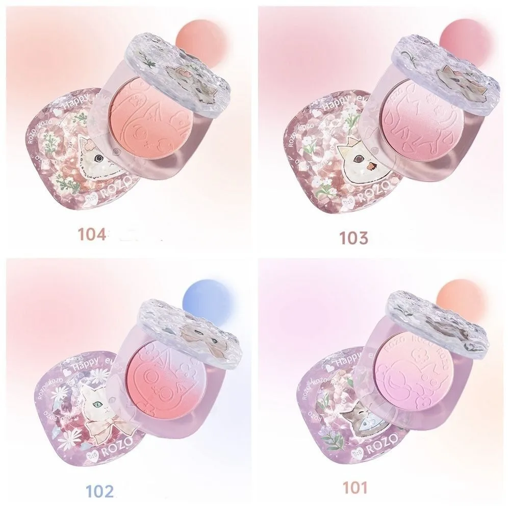 Fashion Peach Pink Gradient Color Blusher Matte Finish Waterproof Face Blush Palette Fine Flash Natural Nude Cream Blush Beauty