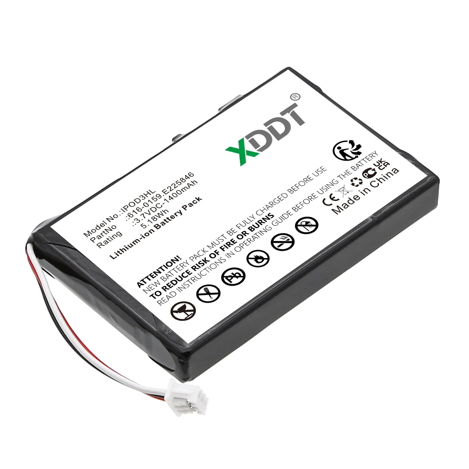 1400mah Battery For Apple 616-0159 E225846 iPOD 3th Generation 20GB M9244LL/A 15GB M9460LL/A 30GB M8948LL/A 10GB M8976LL/A