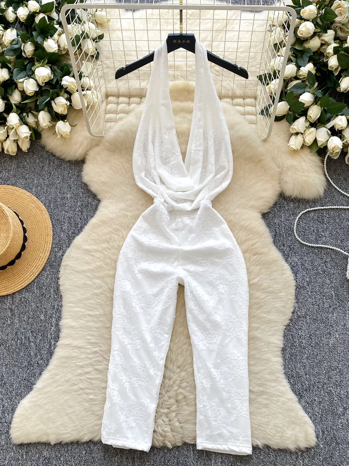 

Sexy Lace Bodysuit Women's Clothing High Waist Seven/Nine Pants Summer 2025 Commute Sle Regular Thin Online Ss