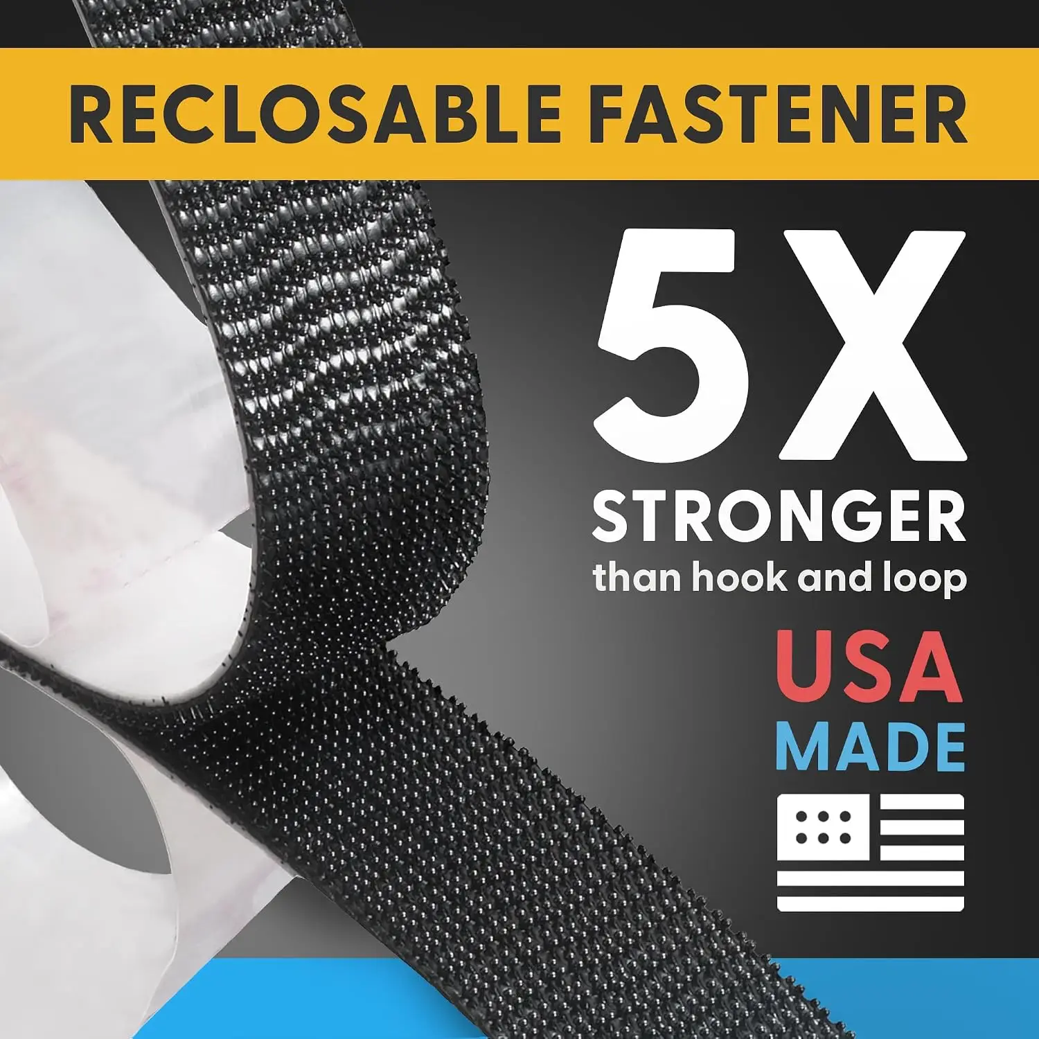 Industrial Strength - 10FT 10 Pack Black Indoor/Outdoor Adhesive Mounting Tape - Self Mating Reclosable Fastener Compatible with 3M SJ3550 / SJ3560 Dual Lock