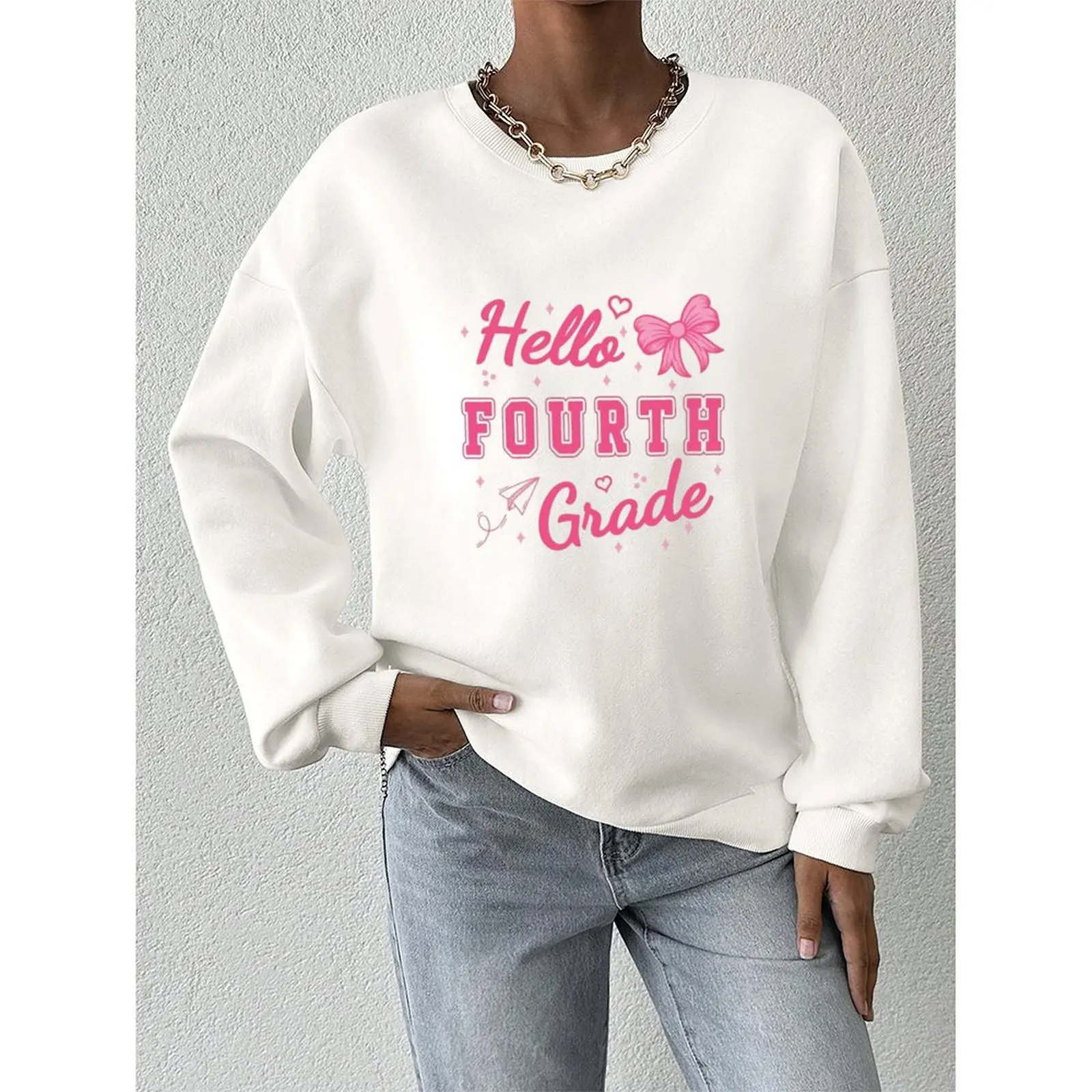 

Brand New Condition Round Neck Casual Style Long Sleeve Polyester Fabric Print Pattern Casual Long Sleeve Top Autumn Winter