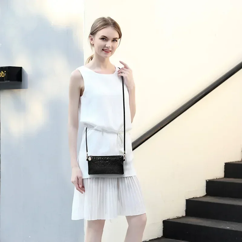 Mini Pu Fashion Women Shoulder Messenger Designer Luxury Crocodile Pattern Phone Bag Coin Purse Girls Handbag Tote