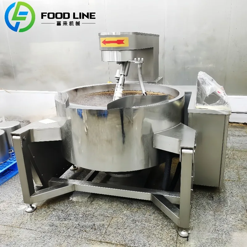Smart Tilting Electric Steam Jacketed Fruit Jam Soup Boiling Cooking Mixer Kettle Steam Cooker with Agitator for Sale
