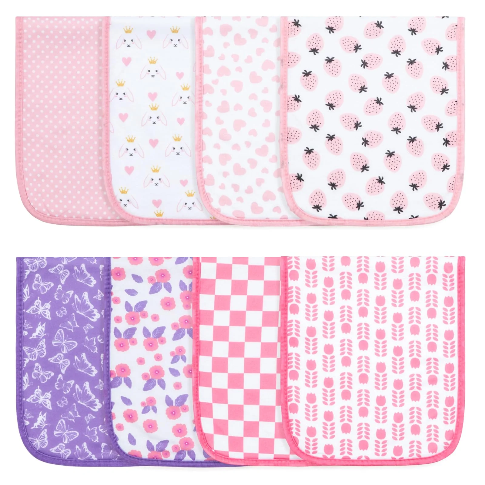 

Organic Cotton Baby Burp Cloths Boy & Girl Extra Absorbent Soft Neutral Burping Rags Spit Up Cloth Sets 8 Pack