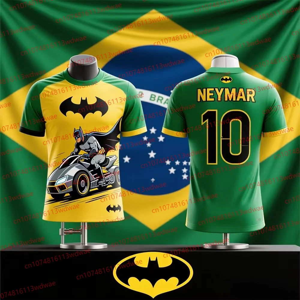 Brazylijska Koszulka Piłkarska Zestaw Neymar Nr 10 Koszulka Piłkarska Batman Koszulka Piłkarska Prezent dla Fana Superbohatera Edycja Specjalna Zestaw Koszulki
