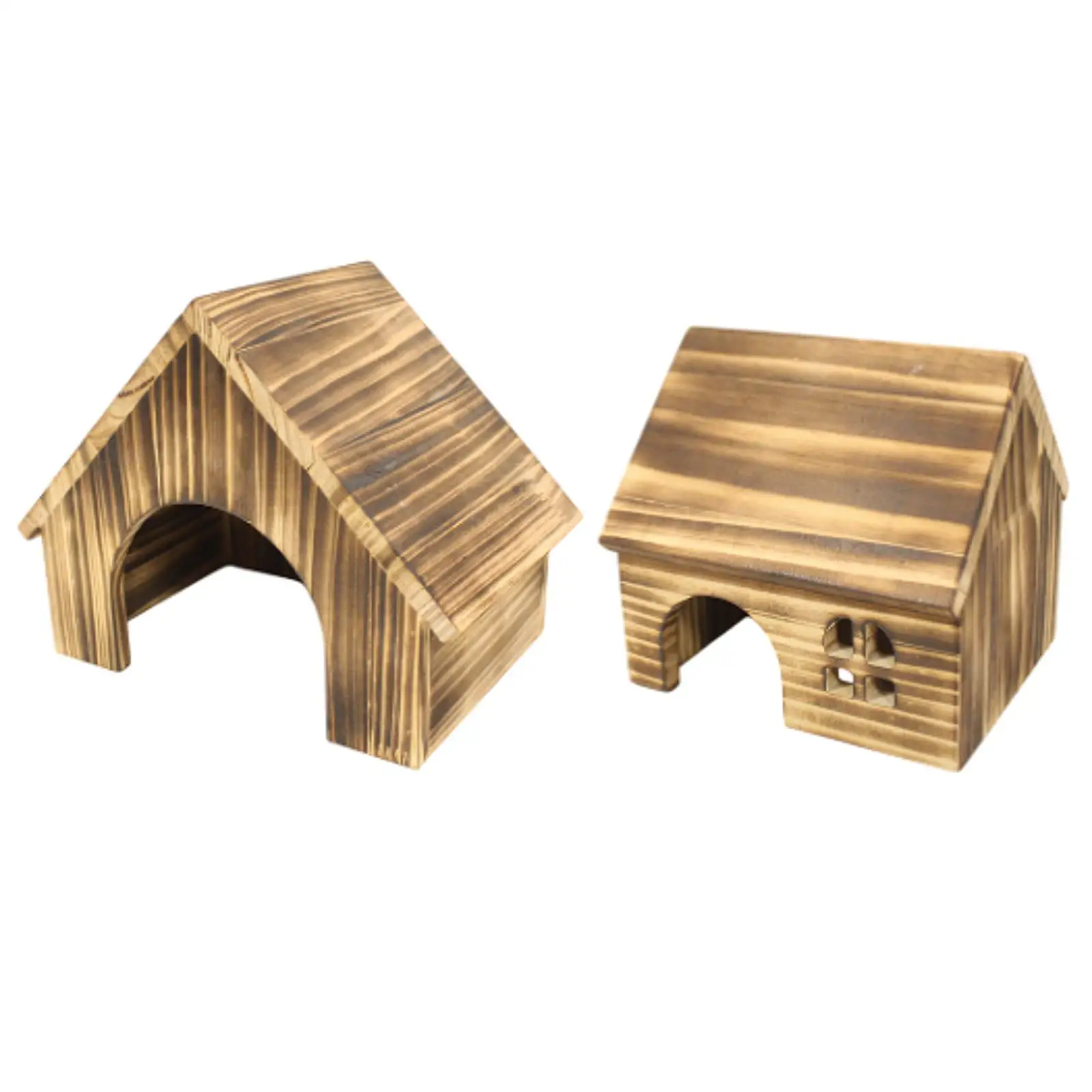 

Hamster Wood House Small Animal Hideaway House Cage Decor Cabin Wooden Toy for