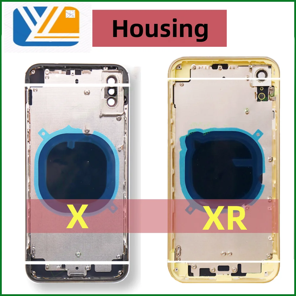 Housing For iPhone XS Xsmax Back Cover + Mid Chassis Frame + SIM Tray+Side Key XS MAX Replaced X XR Battery Back Middle Frame