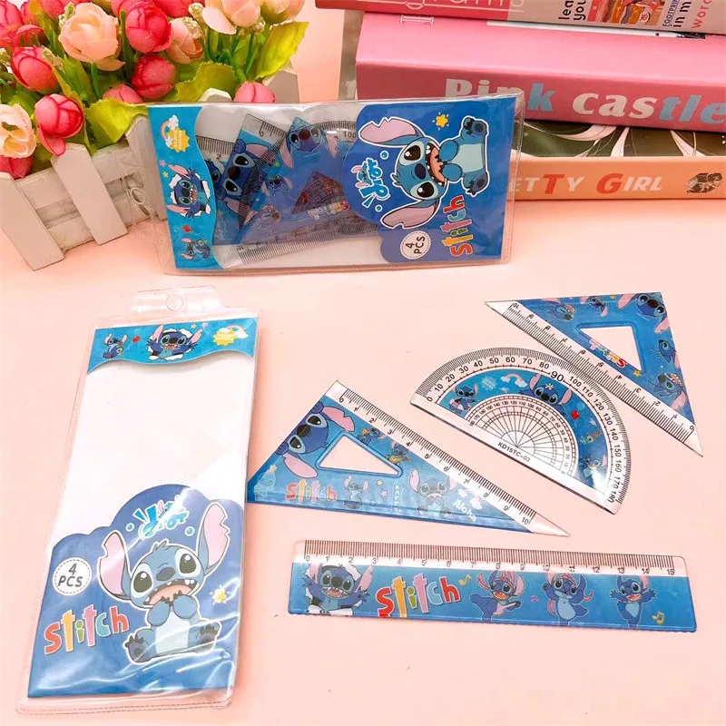 

Disney Stitch Creative Ruler Sets Student Study Stationery Rulers Triangle Protractor School Supplies Wholesale Kid Gift 1Set