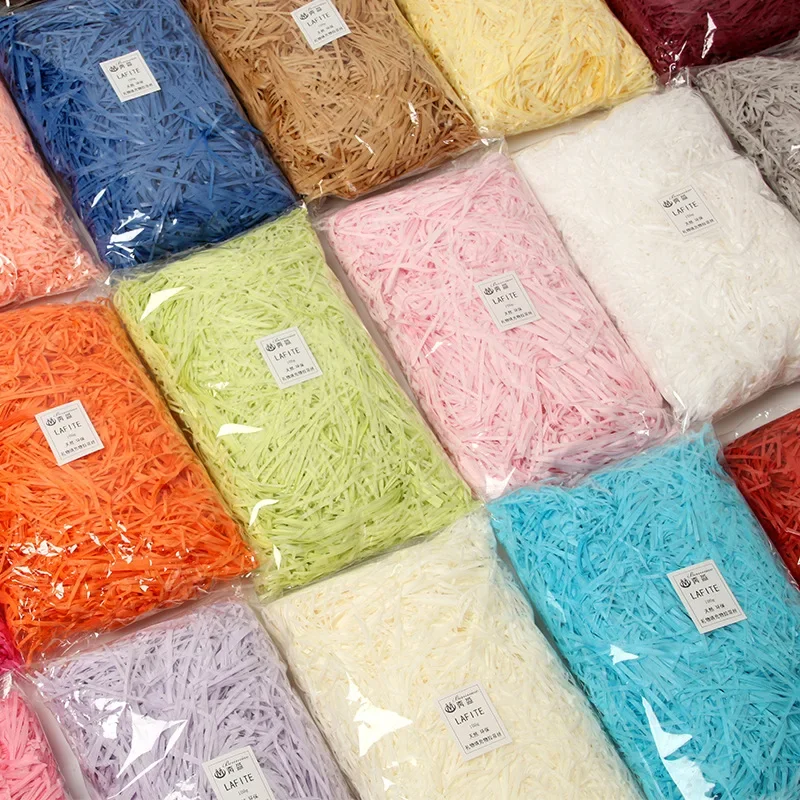 10g/20g Colorful Shredded Crinkle Paper Raffia Candy Boxes DIY Gift Box Filling Material Wedding Marriage Home Decoration