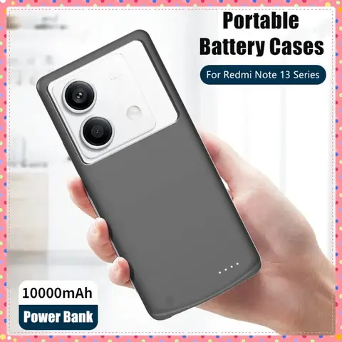 10000mAh Powerbank For Xiaomi Redmi Note 13 Pro Note13 Pro+ External Battery Case Portable Power Bank Cover For Redmi Note 13