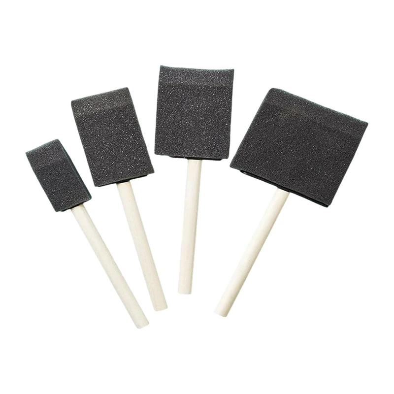 

4Pcs Foam Brushes 4 Sizes Sponge Brush Sponge Paint Brushes Set for Painting Staining DIY Craft Projects Foam Paint Brushes Kit