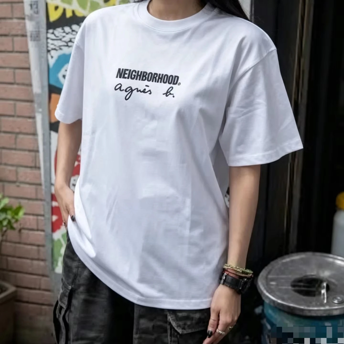 Collaborative Tag Printed Short Sleeve T-Shirt Unisex Casual Cotton Breathable Round Neck Loose Fit Fashion Top for Men