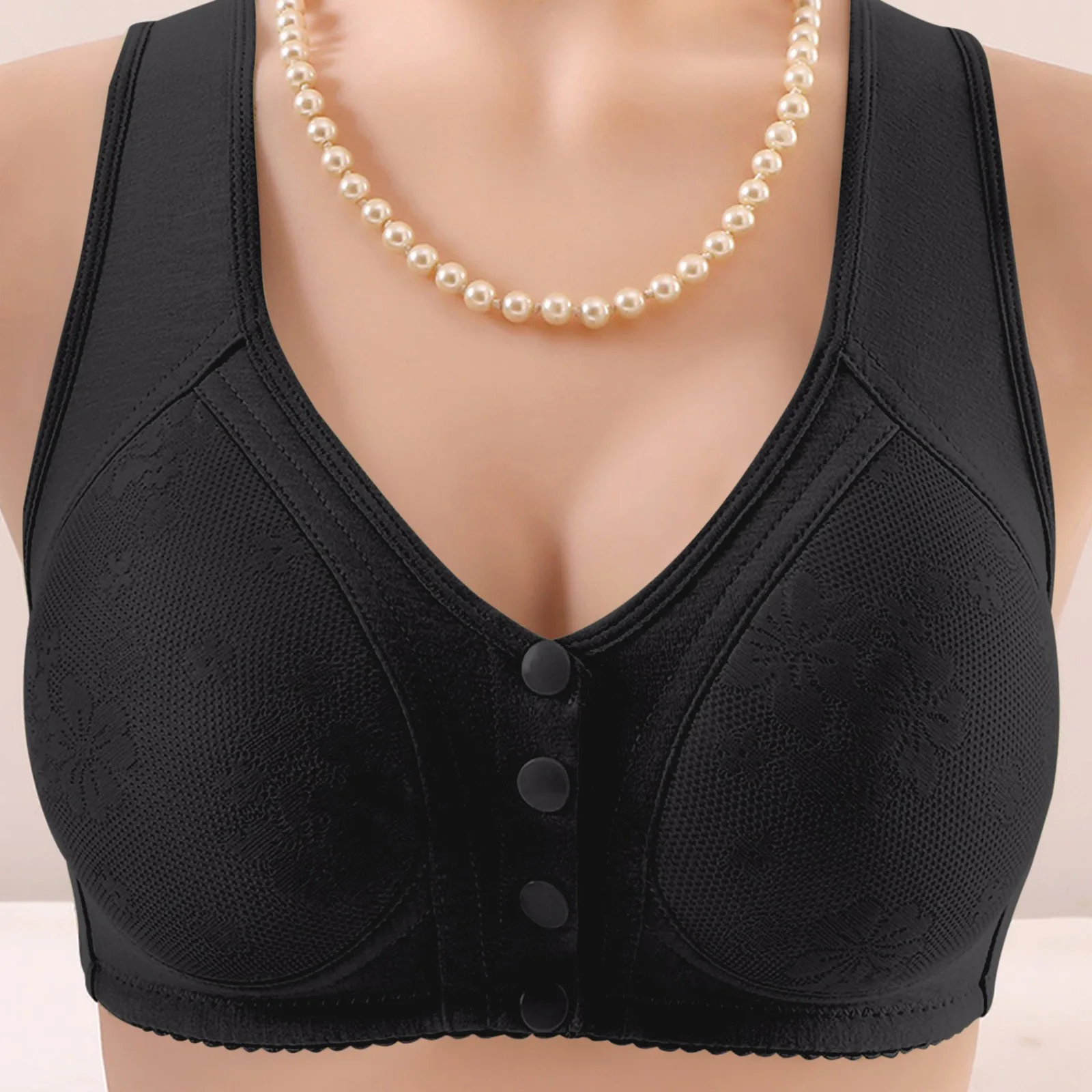 Button Down Front Fastening Bra For Women Fashion Casual Breathable Lingerie Without Steel Ring Gathering Sexy Push Up Lingerie