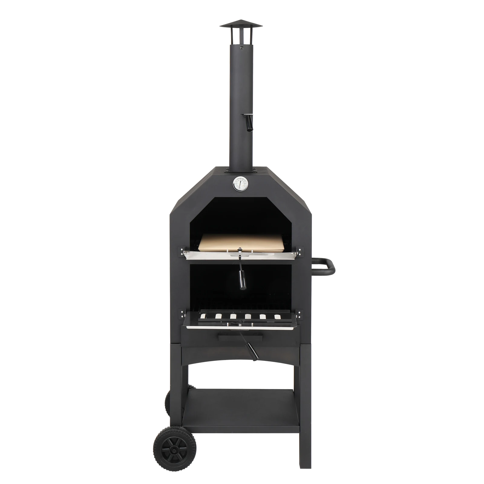 

Outdoor Wood Fired Pizza Oven with Pizza Stone, Pizza Peel, Grill Rack, for Backyard and Camping