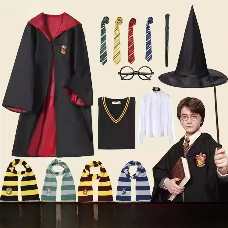 

Волшебный костюм-плащ: полный комплект для детей, школьная форма волшебника, сценический реквизит, женская этническая одежда