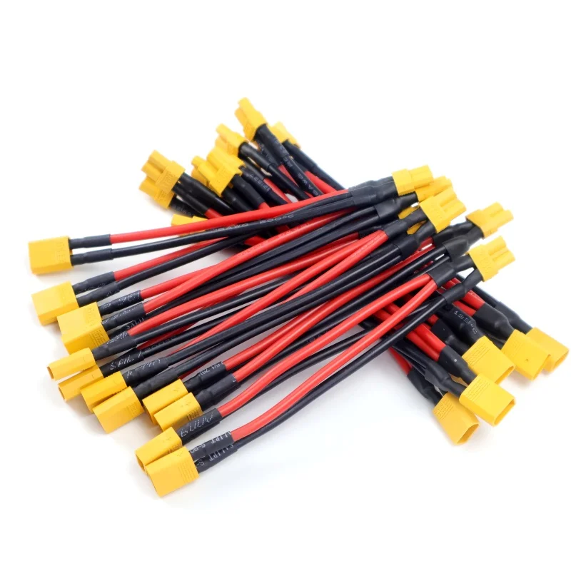 

6 шт. XT30 параллельный соединительный кабель для аккумулятора мужской/гнездовой двойной удлинитель Y-образный 16AWG 10 см силиконовый провод для дистанционного управления дрона