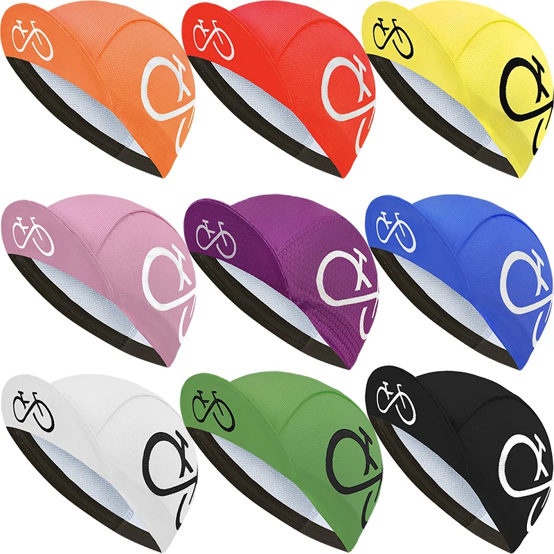 New cycling cap sports cap simple solid color, bicycle pattern, sweat-absorbing sports bike cap