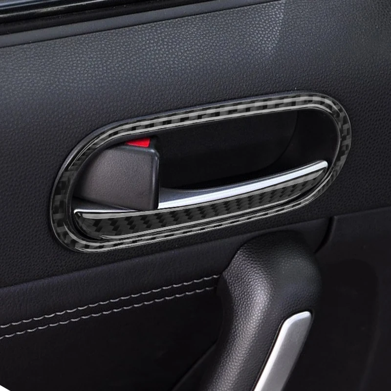 For Mazda MX-5 MX5 Miata NC 2009-2015 Door Handle Frame Cover Sticker Door Trim Carbon Fiber Interior Roadster Car Accessories