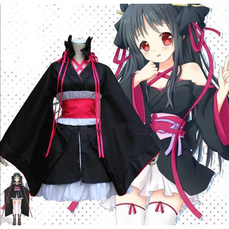 Japanese Kimono Cosplay Girls Anime Yaya Cosplay Costume Women Haori Tea Party Princess Dress Comic Exhibition Clothing Set UY44