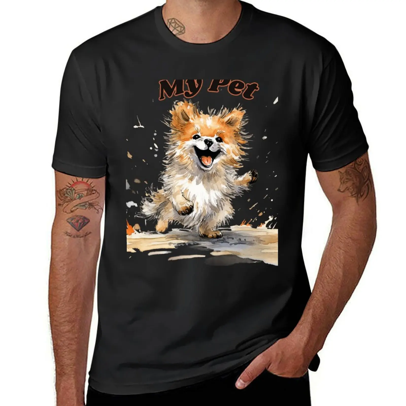 My Pet - Pomeranian T-Shirt tops sweat oversized blacks men clothings