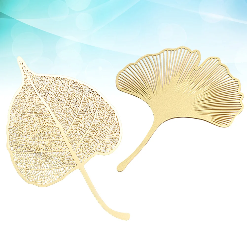 

2Pcs Brass Leaf Vintage Bookmark Creative Dragonfly Bookmarks Luxury Gifts for Readers Students Writers Leaf Vein Bookmark