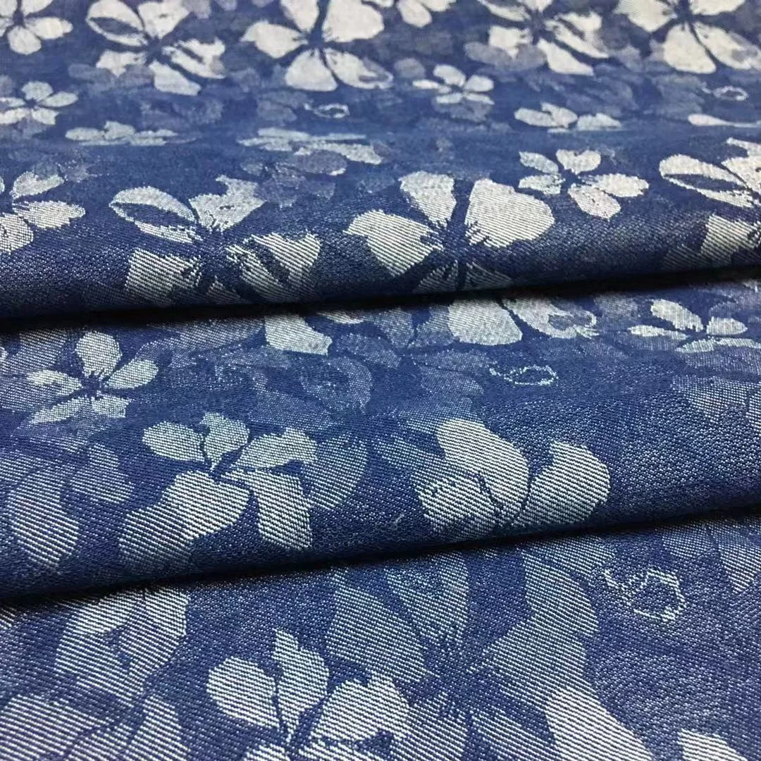 Azul Lavado Denim Tecido Jacquard Stretch Fabric Saia Roupas e Casaco Calças Artesanais Roupas Diy