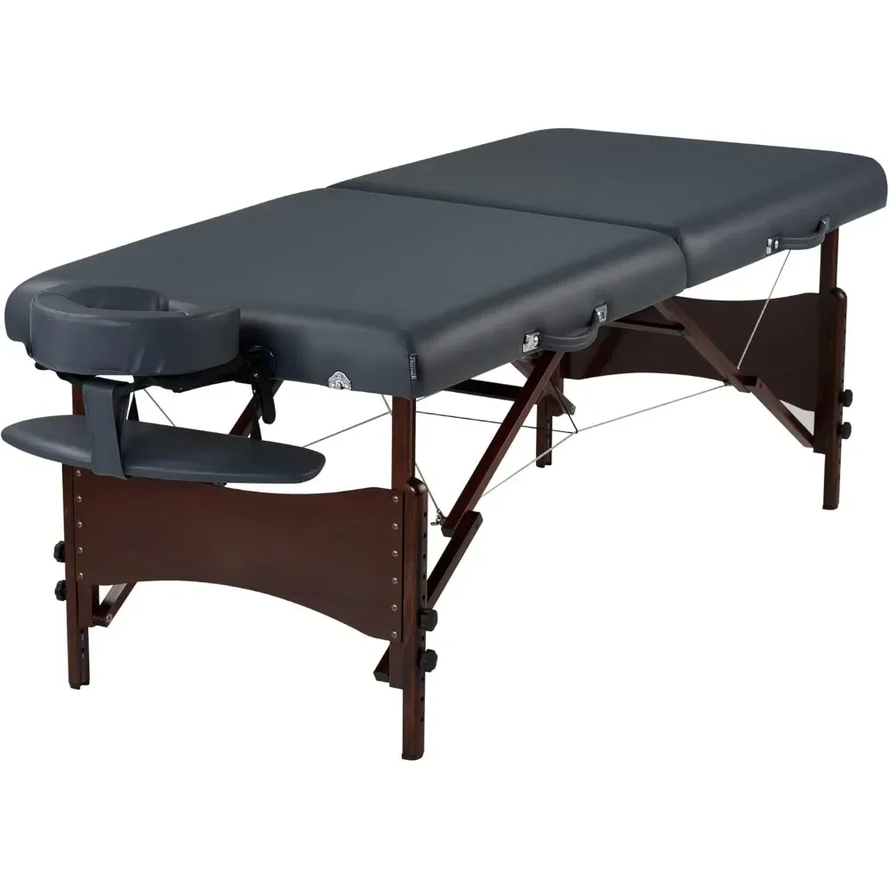 

Massage Table Package with Denser 2.5" Cushion, Stained Hardwood, Steel Support Cables,Pillows & Accessories,Massage Table