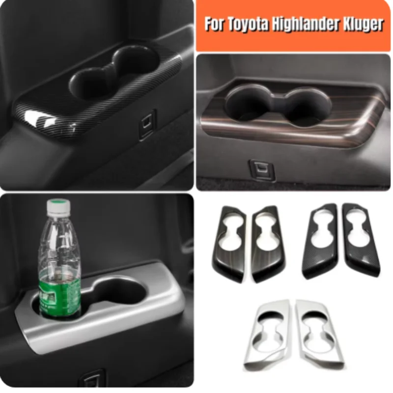 

The Third Drain Cup Panel Frame Rear Armrest Box Water Cup Trim For Toyota Highlander Kluger XU70 2021-2024 Hybrid