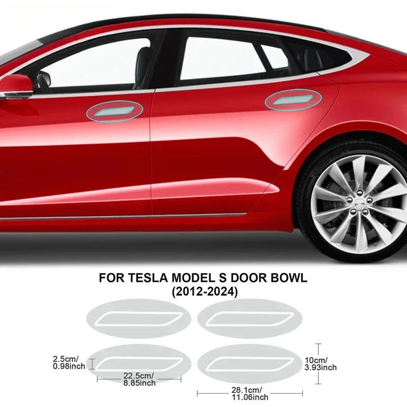 

ANAGON for Tesla Model S 2012-2024 Precut Paint Protection Film Car Door Sills Protective Handle Sticker TPU PPF Model S 8.5mil