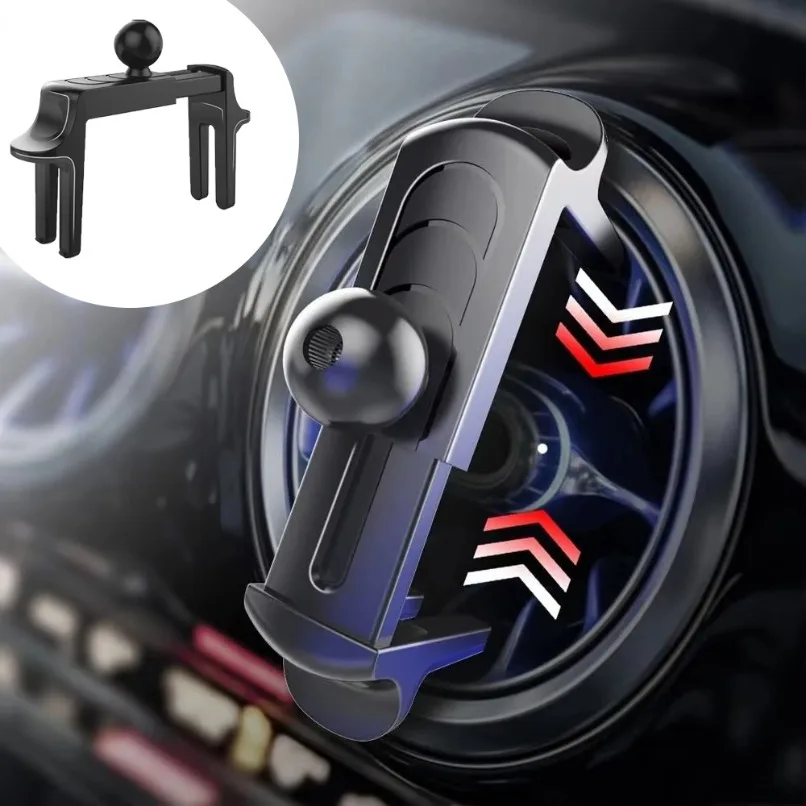 

Car Round Air Vent Clip Phone Holder Stand Universal 17mm Ball Head Base for Mercedes Benz Round Air Outlet Auto Cellphone Mount
