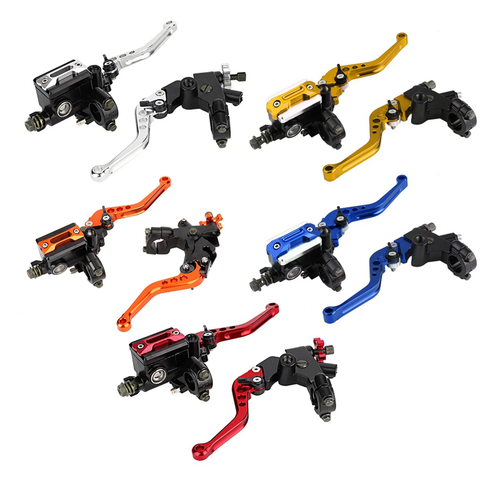 2Pcs 22mm Universal Motorcycle Handlebar Master Cylinder Levers Handle Hydraulic Brake Pump Clutch Adjustable Hand Lever