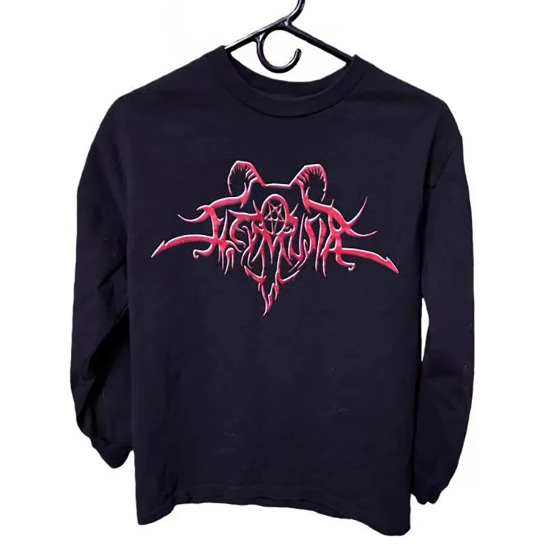 

2000s Unisex Casual Retro Long Sleeved T-Shirt Autumn American Street Fashion Printed Loose Fit Streetwear for Men And Women