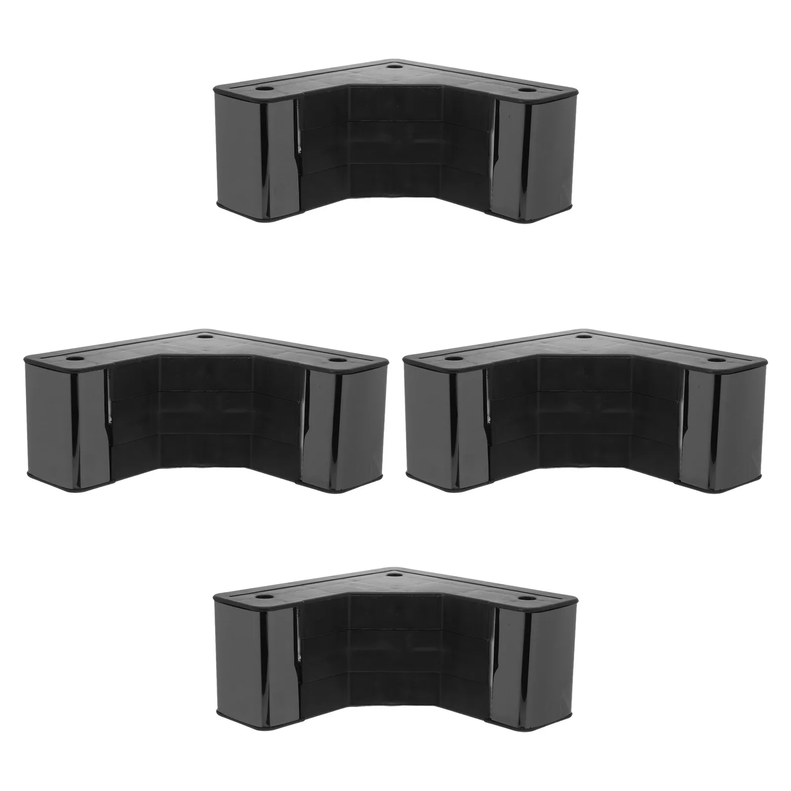 4Pcs Metal Furniture Legs L Shaped Black Moisture Resistant Furniture Feet Bed Riser Sofa Couch Desk Table Support
