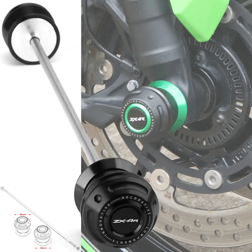 

Ninja ZX-4R Motorcycle CNC Front Wheel Axle Fork Crash Slider Protector Accessories Parts For KAWASAKI Ninja ZX4R 2023 2024 2025