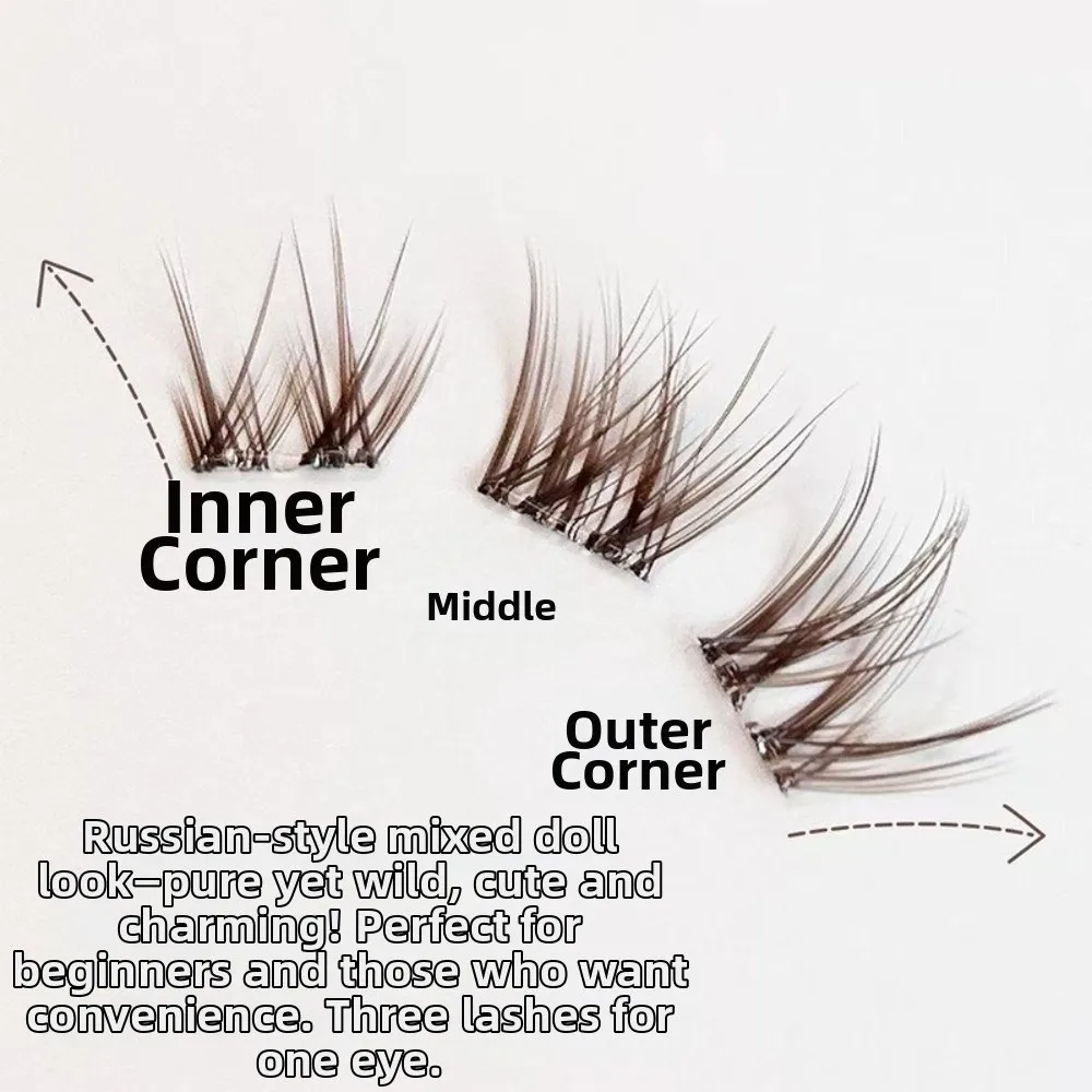 

Self Adhesive/Without Glue 48/60 Clusters False Eyelashes Hottie Mixed-blood 10-13MM DIY Lashes Extension Easy To Wear