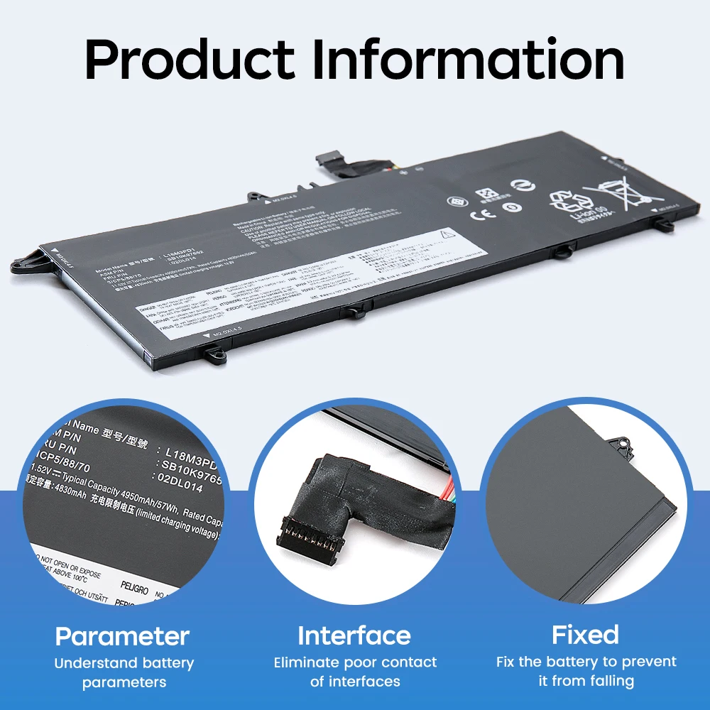 BGBT L18M3PD1 L18M3PD2 Battery for Lenovo ThinkPad T490s T495S T14S gen 1 Series TP00105A SB10K97652 Laptop Parts 11.52V 55Wh