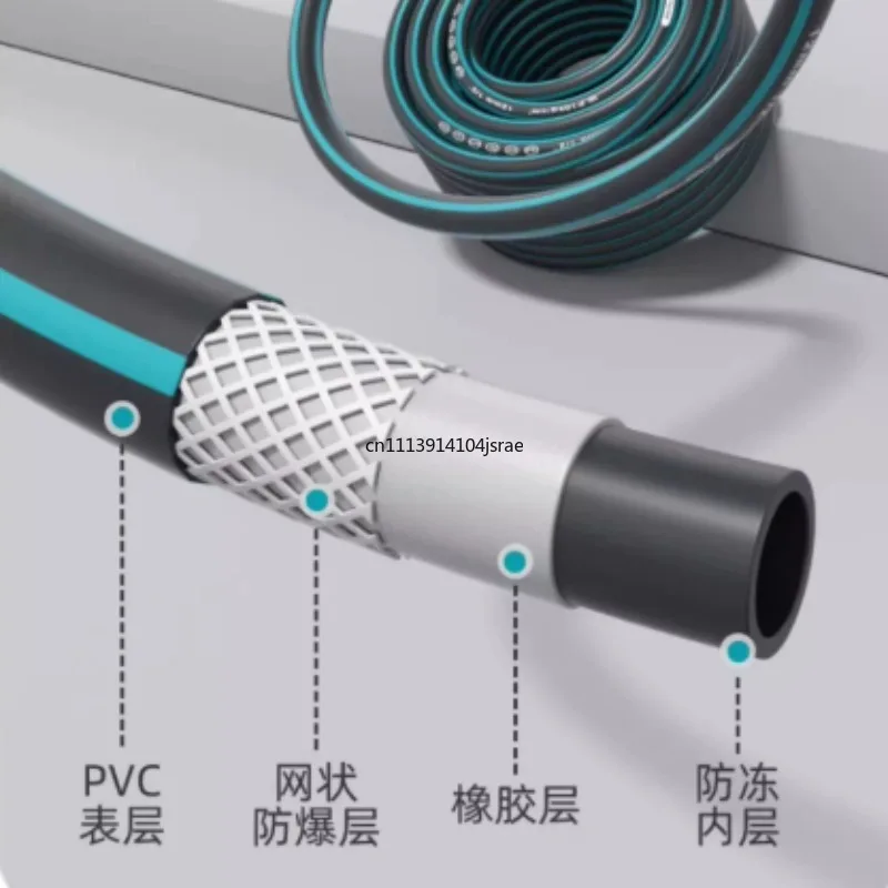 High Pressure Car Washing Hose Reel with Spray Gun, Household Pressurized Flushing Water Hose Kit, for Vehicle Surface Cleaning