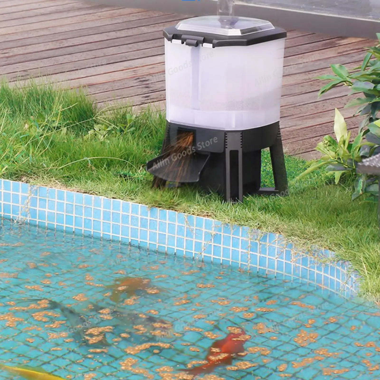 6L Adjustable Solar Automatic Aquarium Feeder Timer Fish Pond Digital Food Dispenser Koi Pond Intelligent Timing Feeding